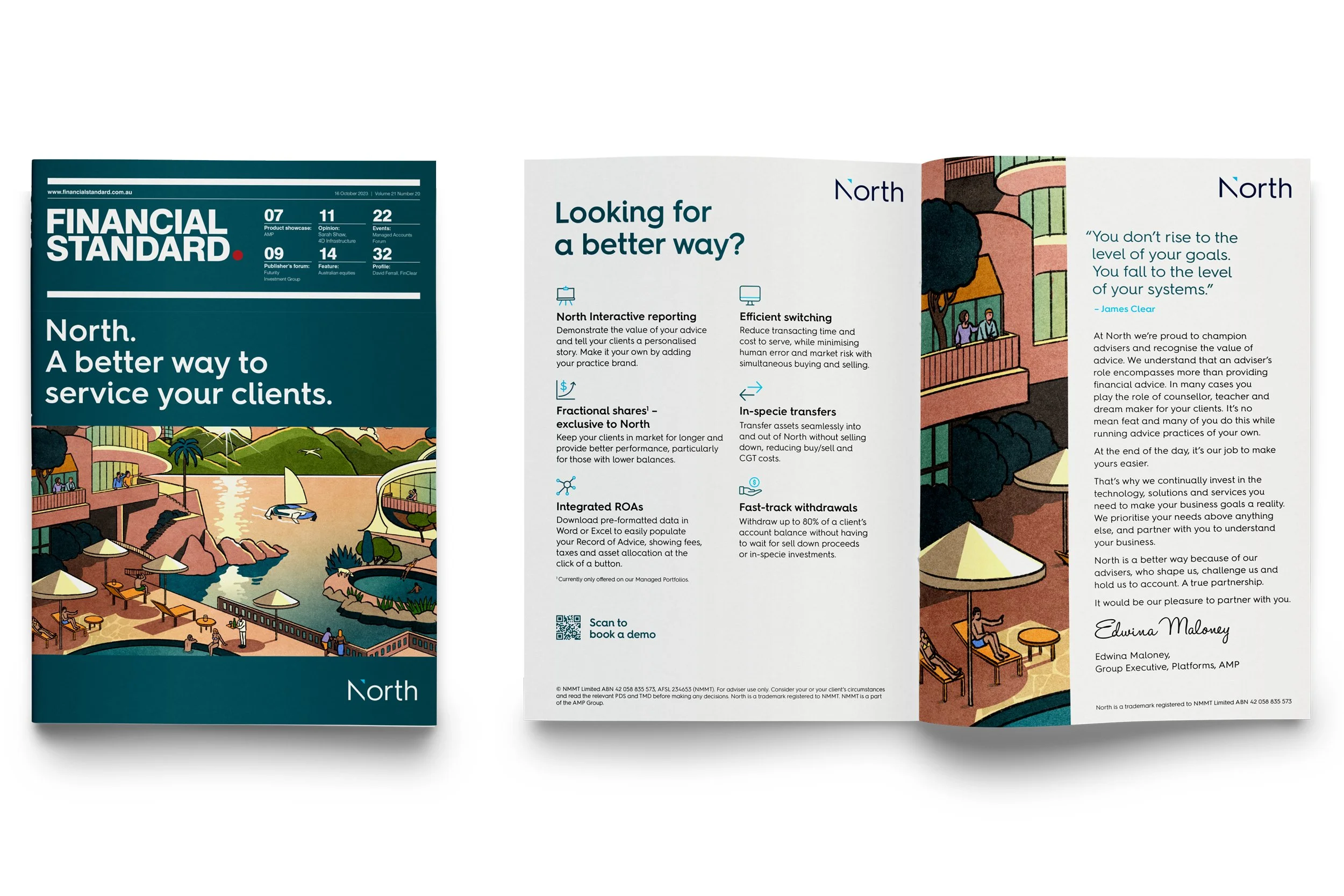 Financial Standard trade publication wrap and adviser communication collateral for North
