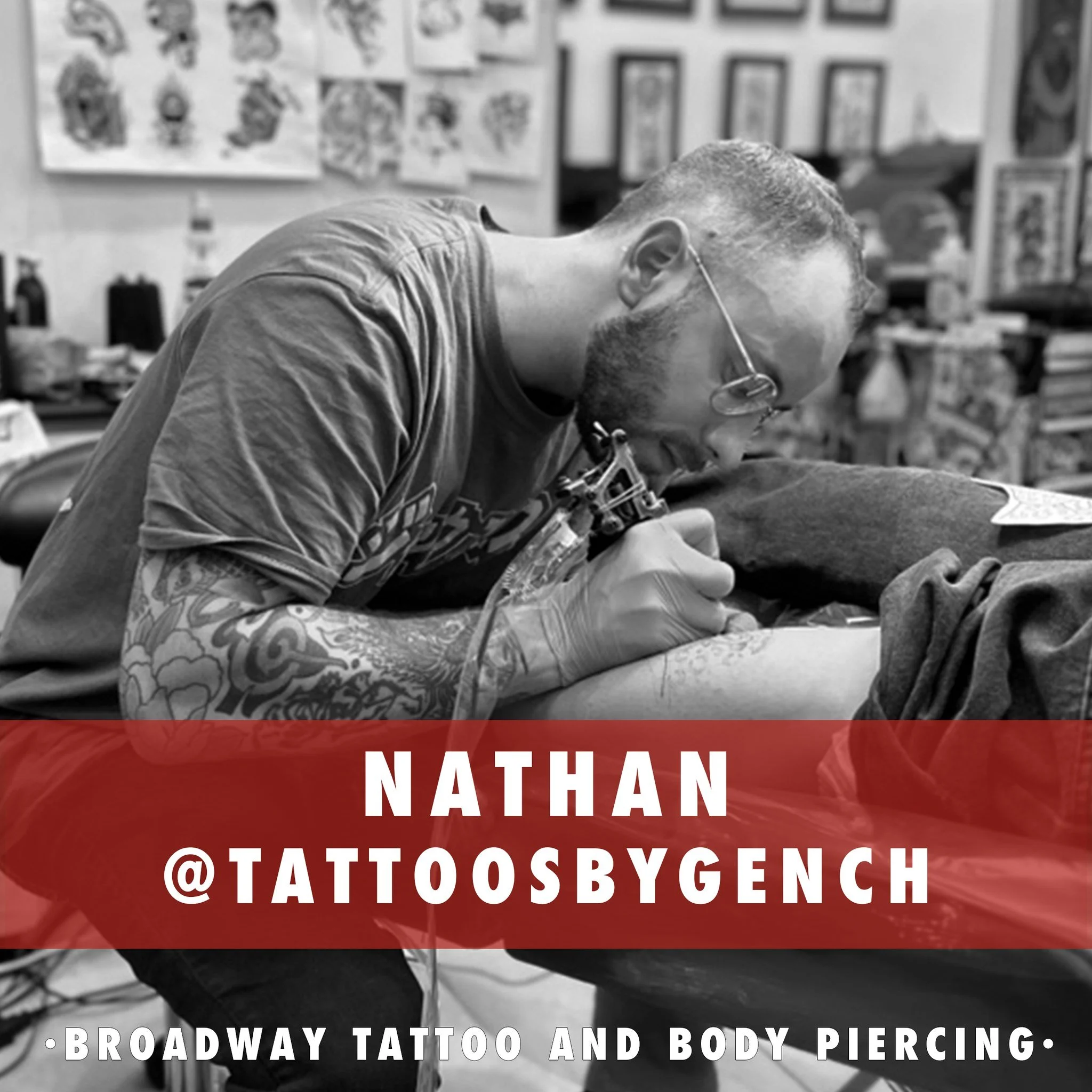 Introducing @tattoosbygench
Nathan (or Gench ) tattoos with electricity and kindness. Heavy on the kindness, light with his hand. When he&rsquo;s not tattooing, he&rsquo;s drawing. When he&rsquo;s not drawing, he&rsquo;s learning. If there&rsquo;s an