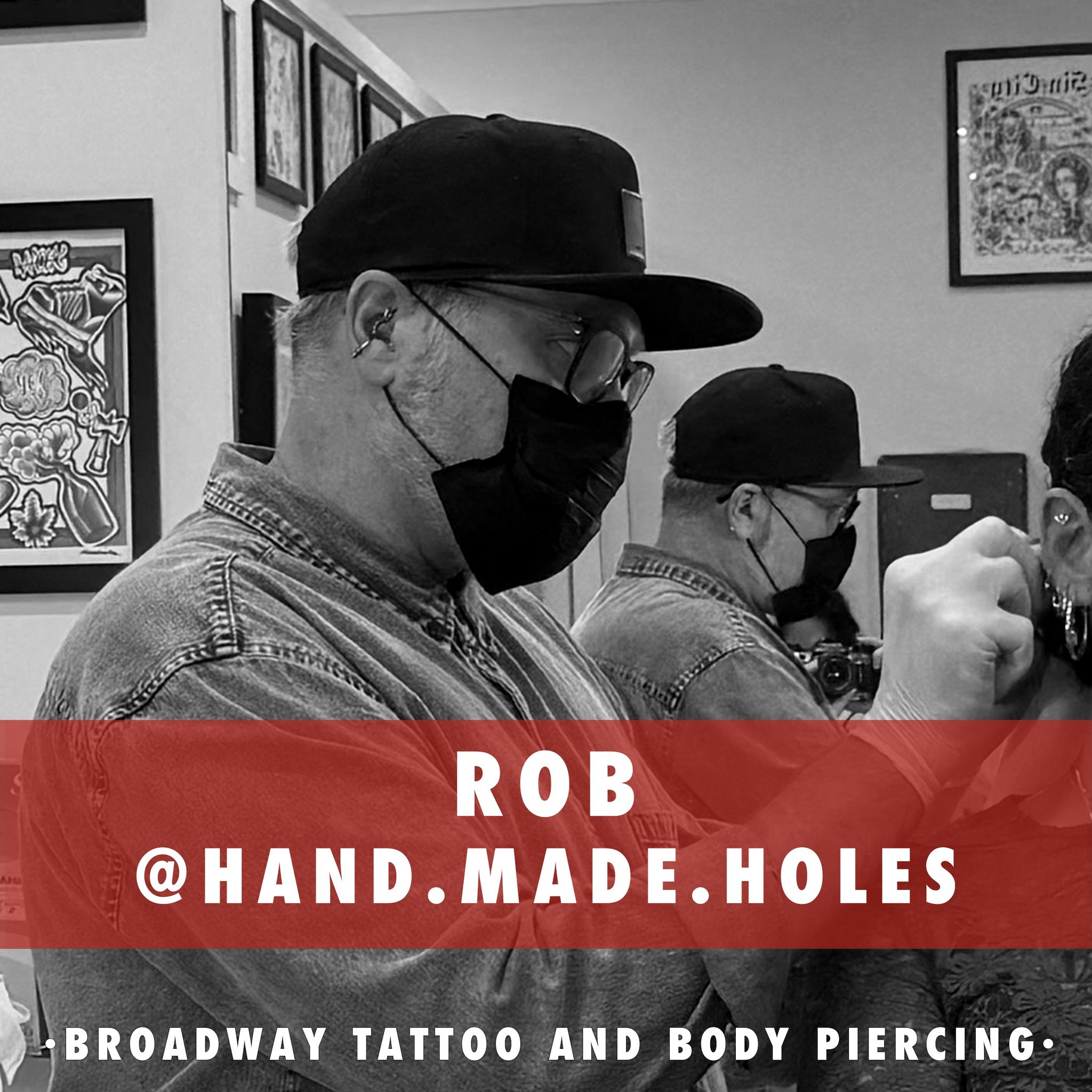 Introducing @hand_made_holes 
Captain of Broadway Tattoo, piercer of Adam and Eve, Rob&rsquo;s been pushing needles and slinging bling since before it was cool. Starting in Edinburgh, Scotland Rob experienced the humble beginnings of modern body pier