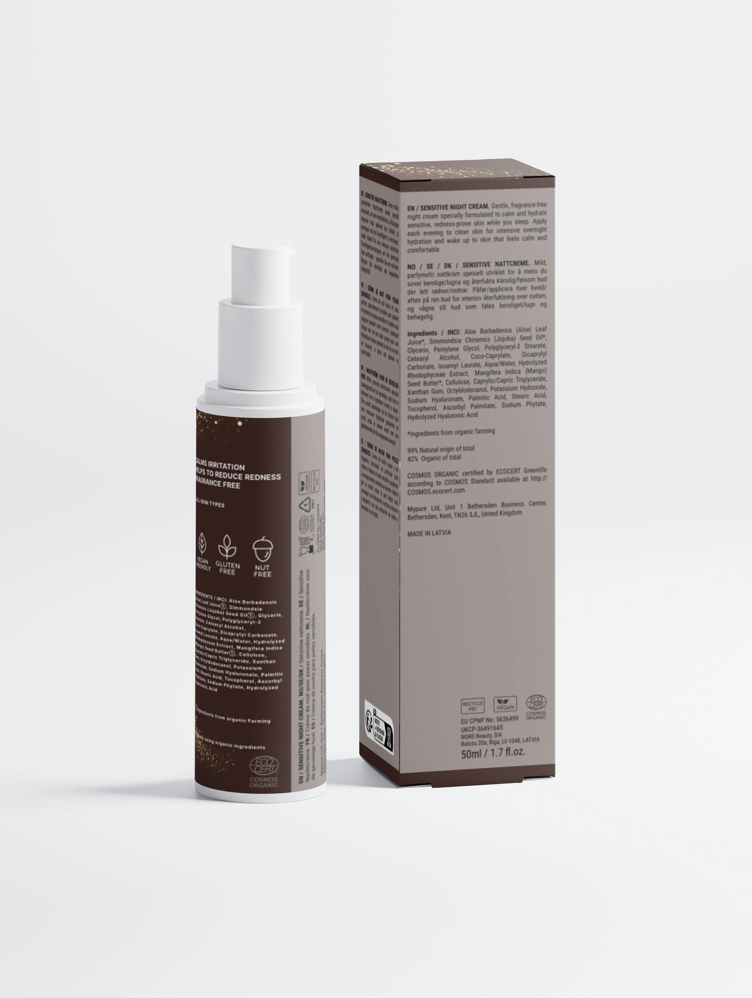 Calm overnight cream fragrance free organic Anew beauty