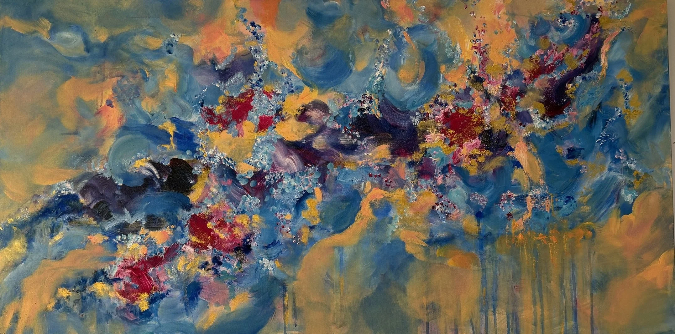 Serena – Ever in Bloom, mixed-media painting by MH Tran