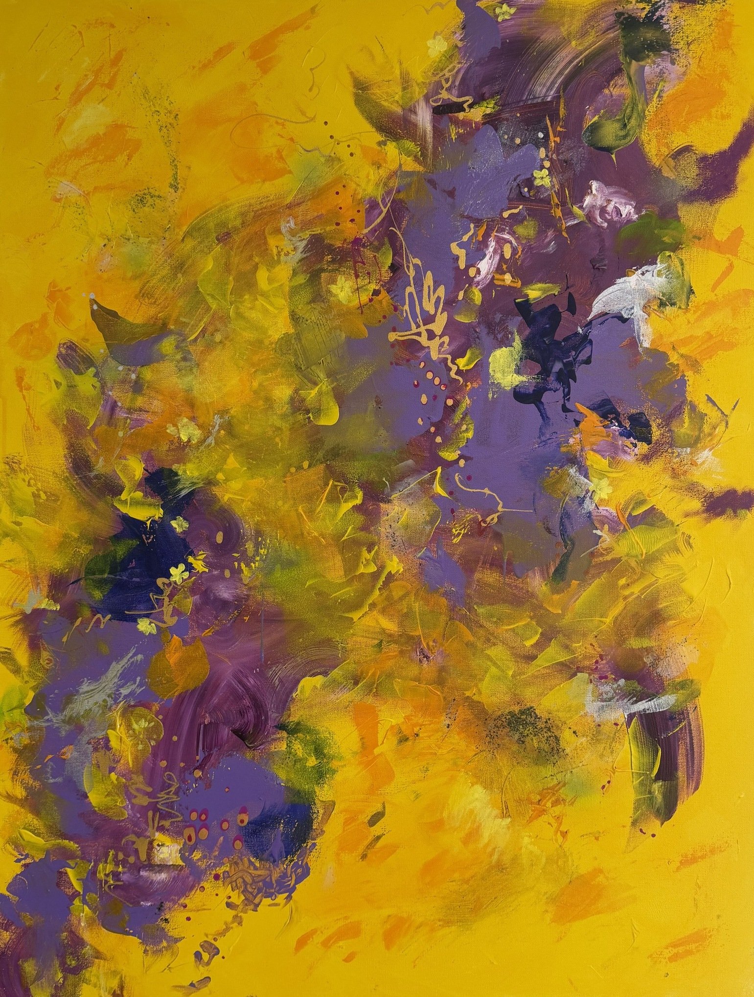 Untamed Vibrancy, mixed-media painting by MH Tran