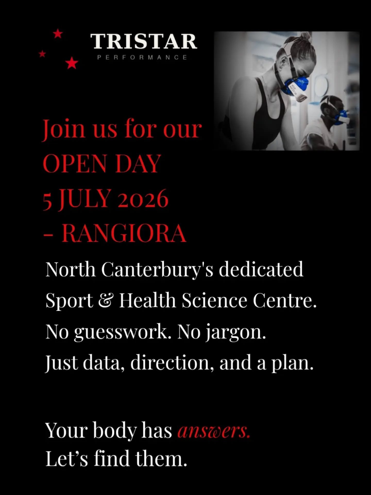 Join us for our OPEN DAY on 5 July!

10 am - 12 pm for gyms &amp; trainers
1 - 4 pm for the public 

Have a look for yourself when we:
- show our space
- showcase our equipment 
- explain our tests &amp; programmes
- hold a mini breathwork session 

