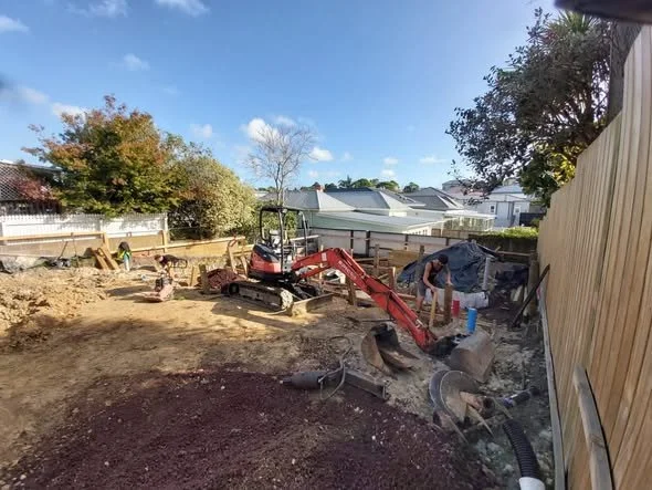 Builders construction site for footings and slab to be dug