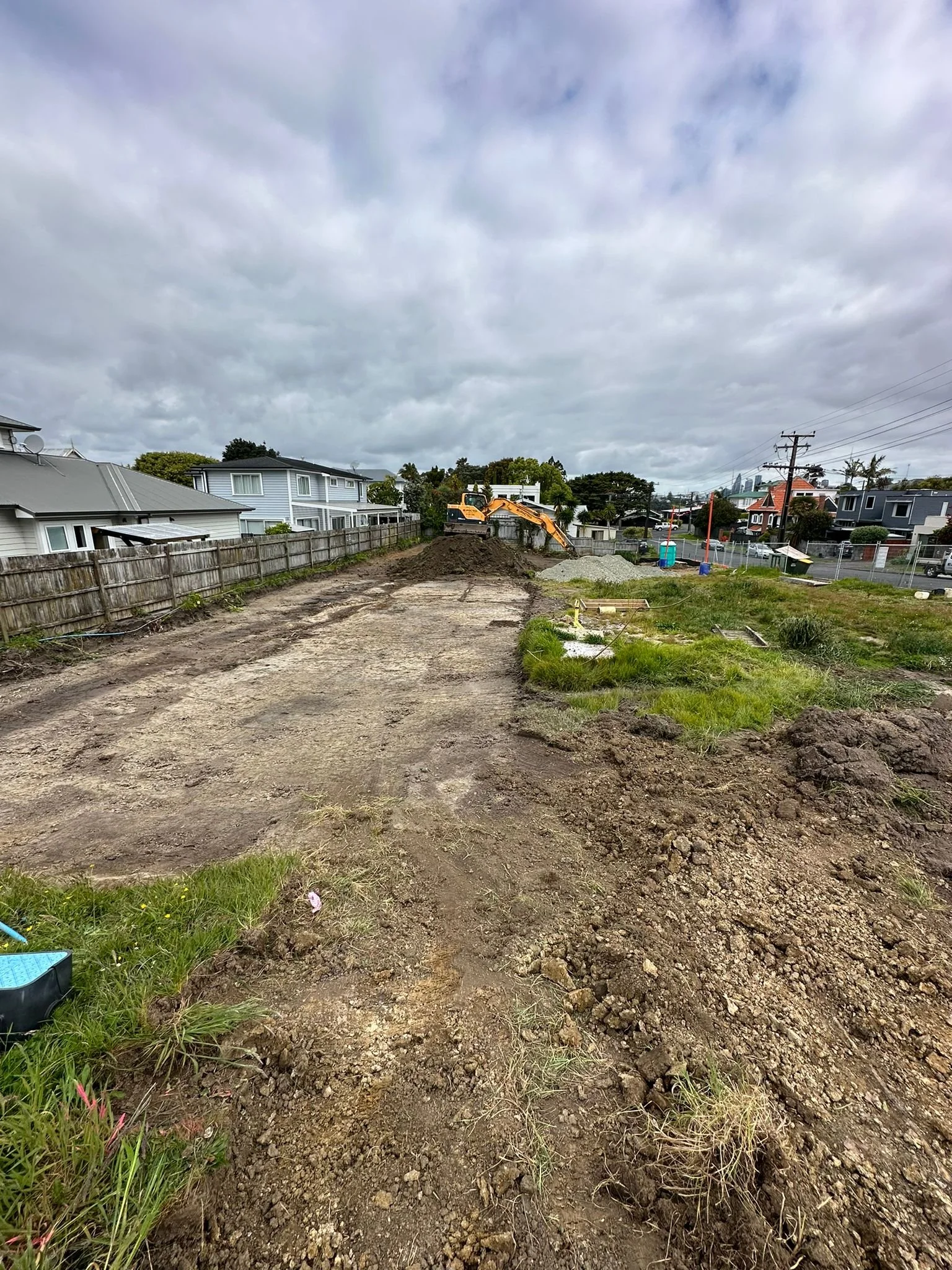 Excavator on site at a subdivision in Bays water / Devonport