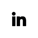 LinkedIn logo with black and white text