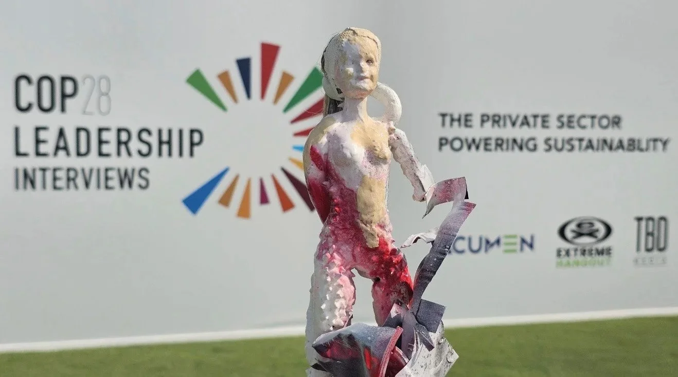 cop 288 barbie climate change art sculpture raytchev