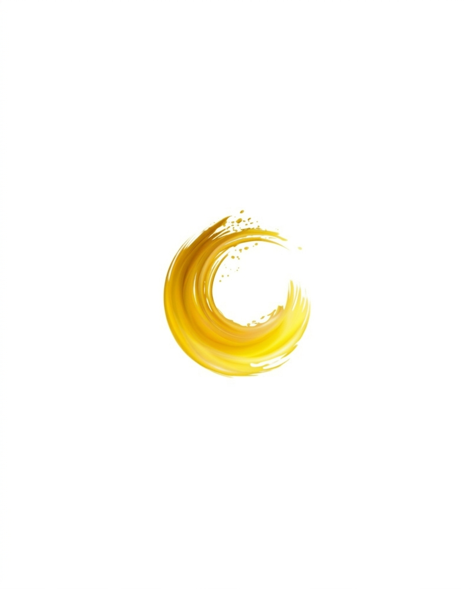 Cercle artistique jaune avec effets de peinture et éclaboussures