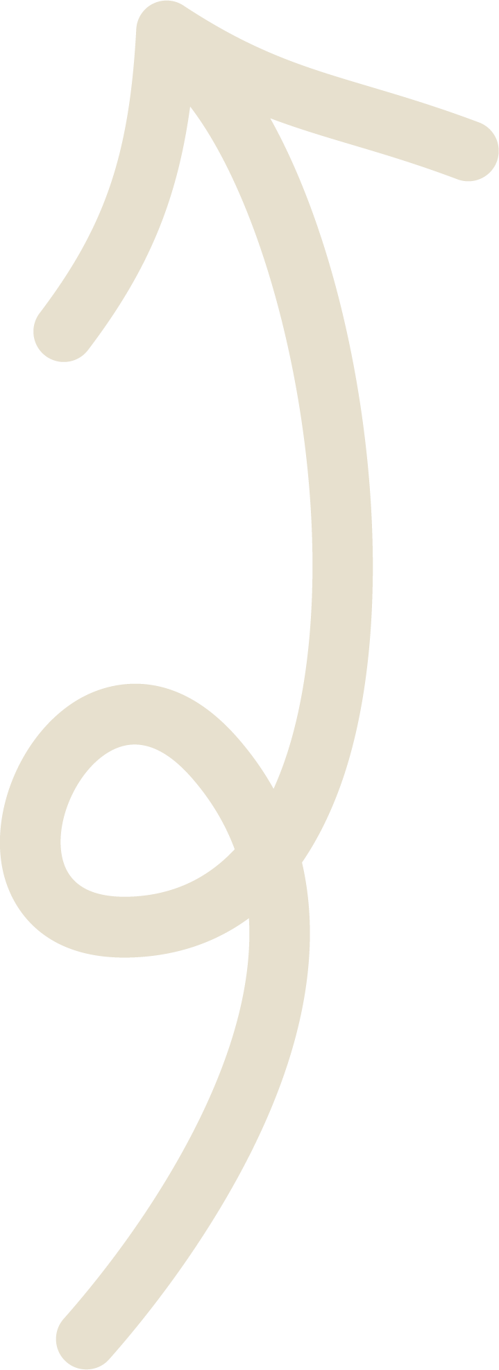 A large beige arrow on a black background.