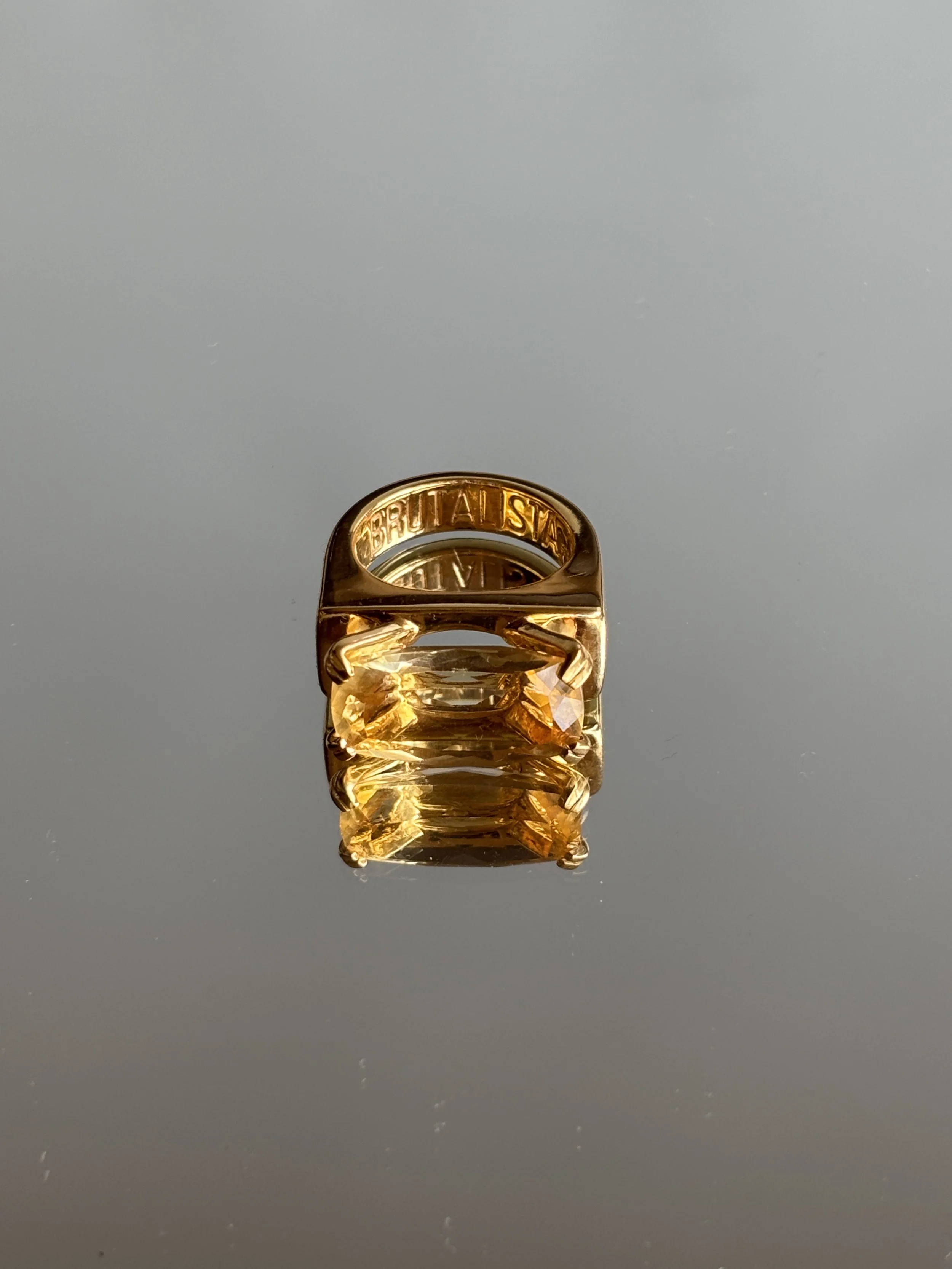 GOLD PLATED CITRINE RING