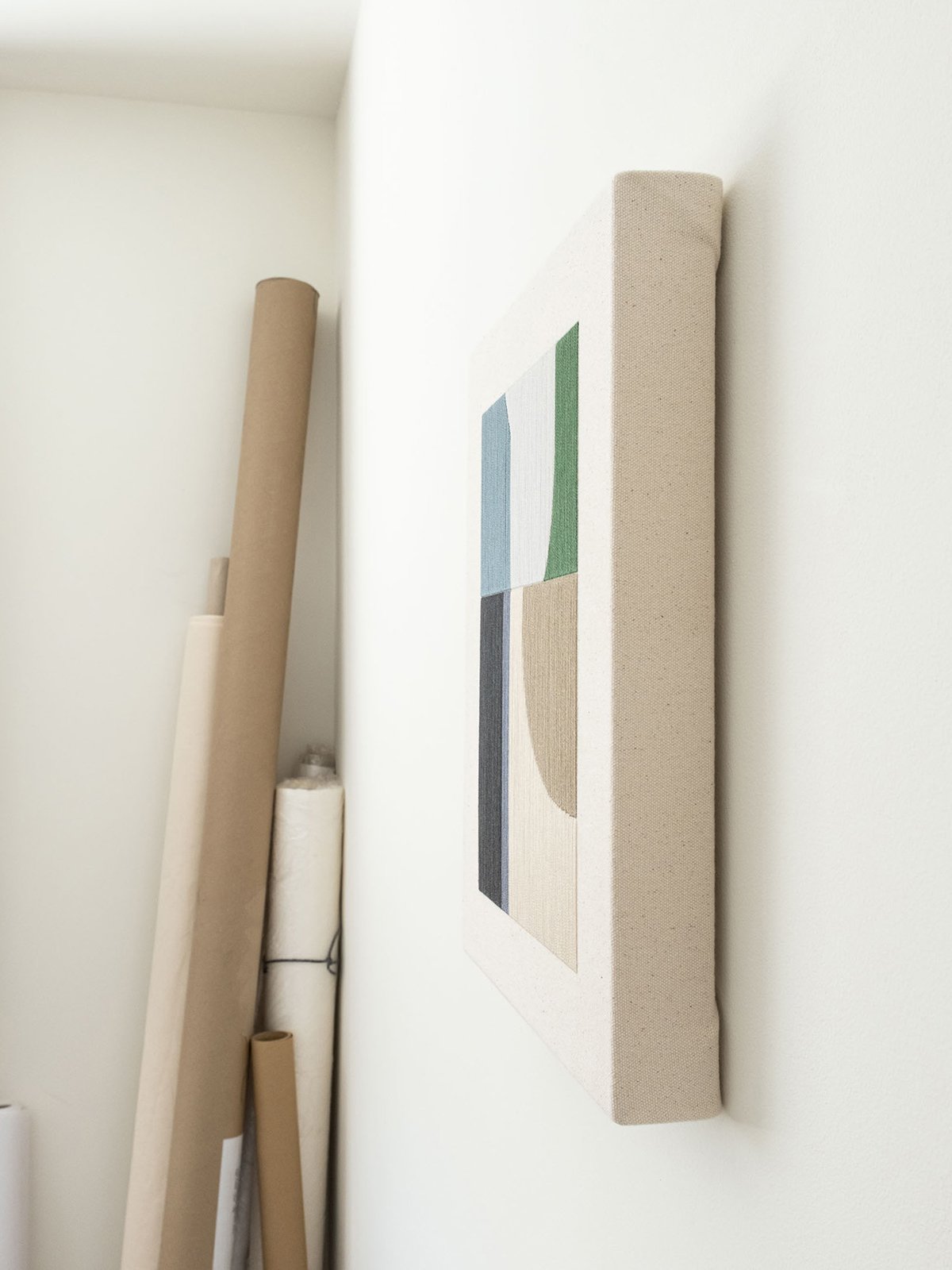 First Light In The Grove, original abstract artwork, side view by Kateryna Chernetska