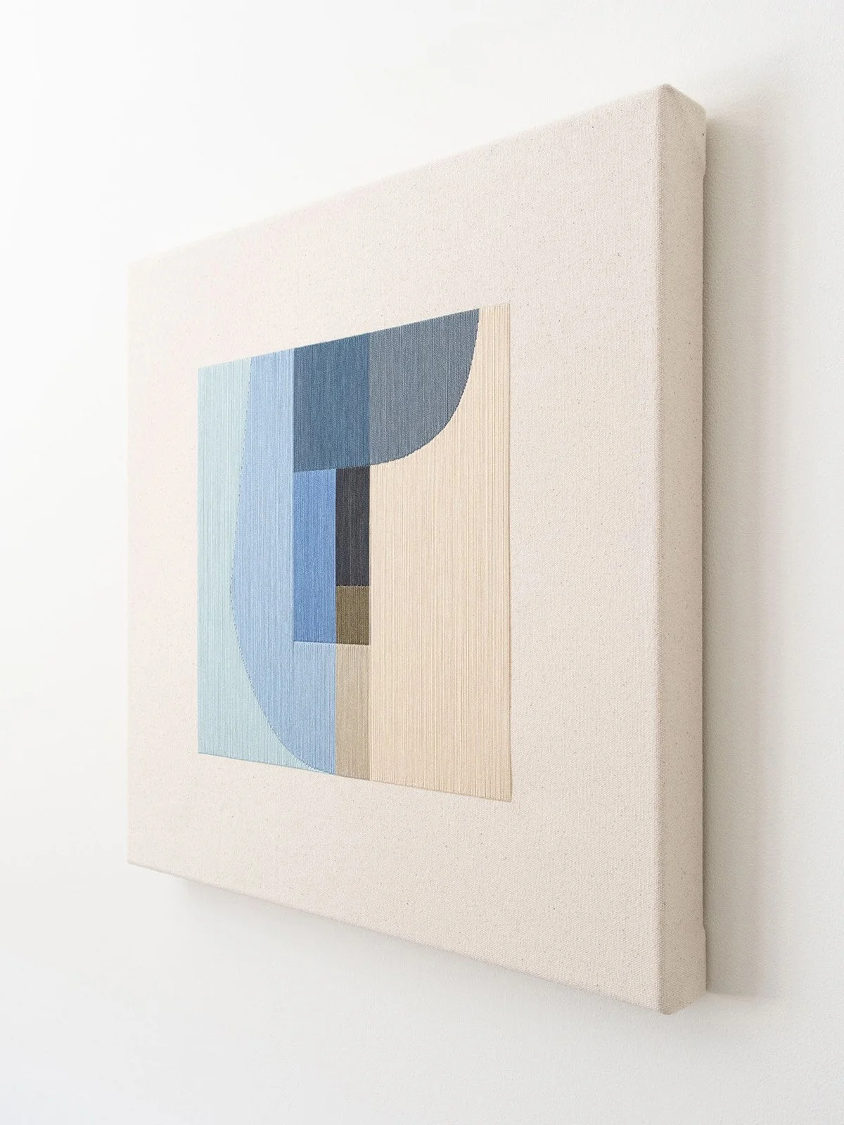 Side view of January River (50x50cm) contemporary abstract artwork by Kateryna Chernetska.