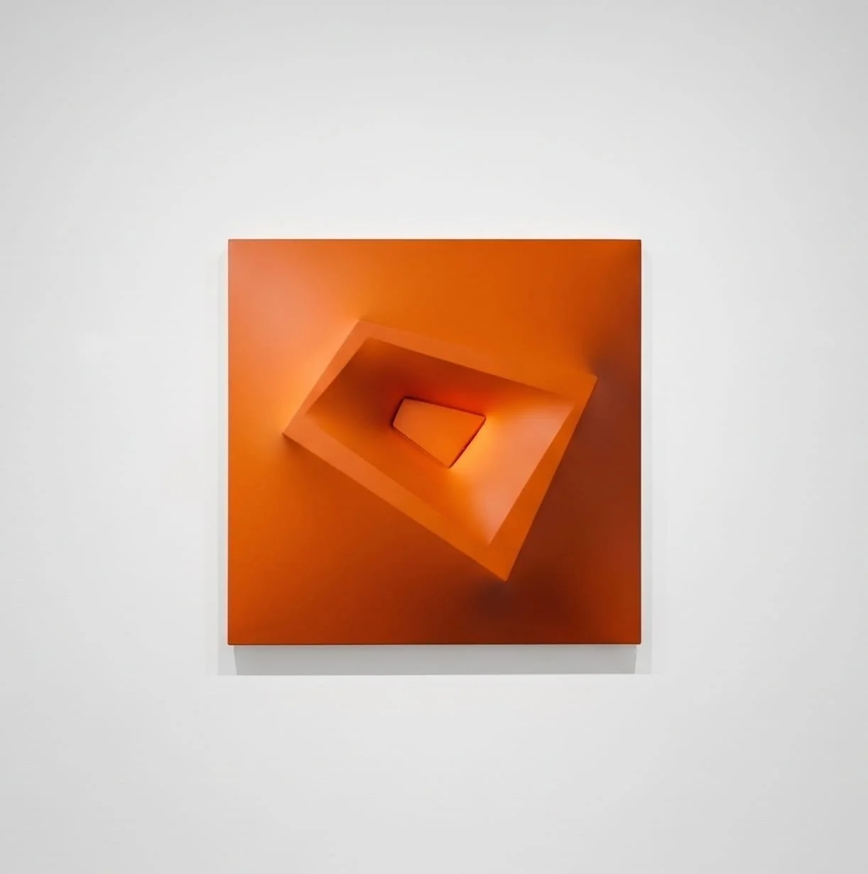  Orange extroflessed artwork, acrylic on fabric, Alessandro Butera Studio, luxury hospitality and residential commission