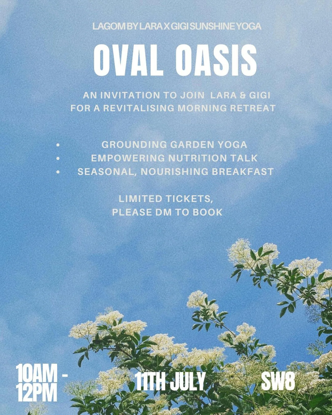 Summer date is in the diary ! 

Find your oasis in the city with myself and Lara @lagombylara on Saturday 11th July. This will be our signature morning of yoga, nutrition and of course, a delicious brekky 🧘&zwj;♂️ 🍓☕️

Taking place in a private gar