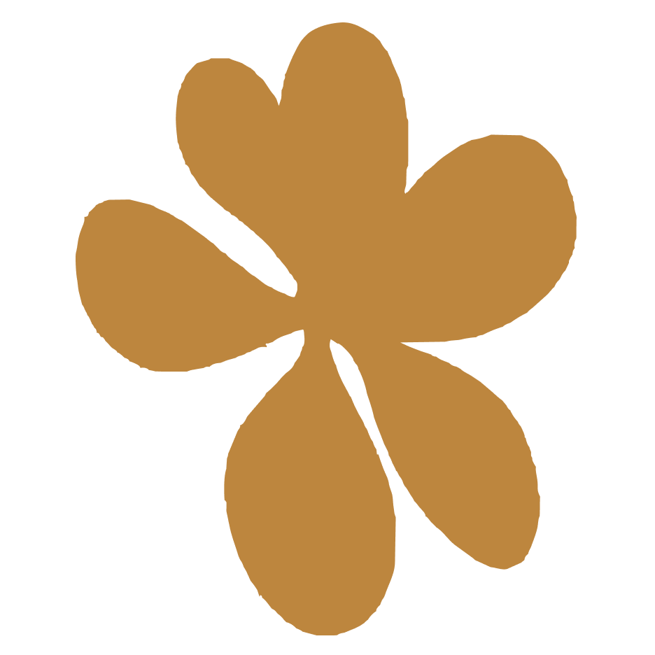 Illustration of a four-leaf clover in brown color on a black background.