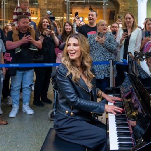 Delta Goodrem performs at St Pancras