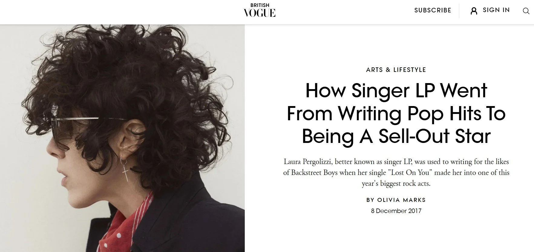 LP interviews for British Vogue
