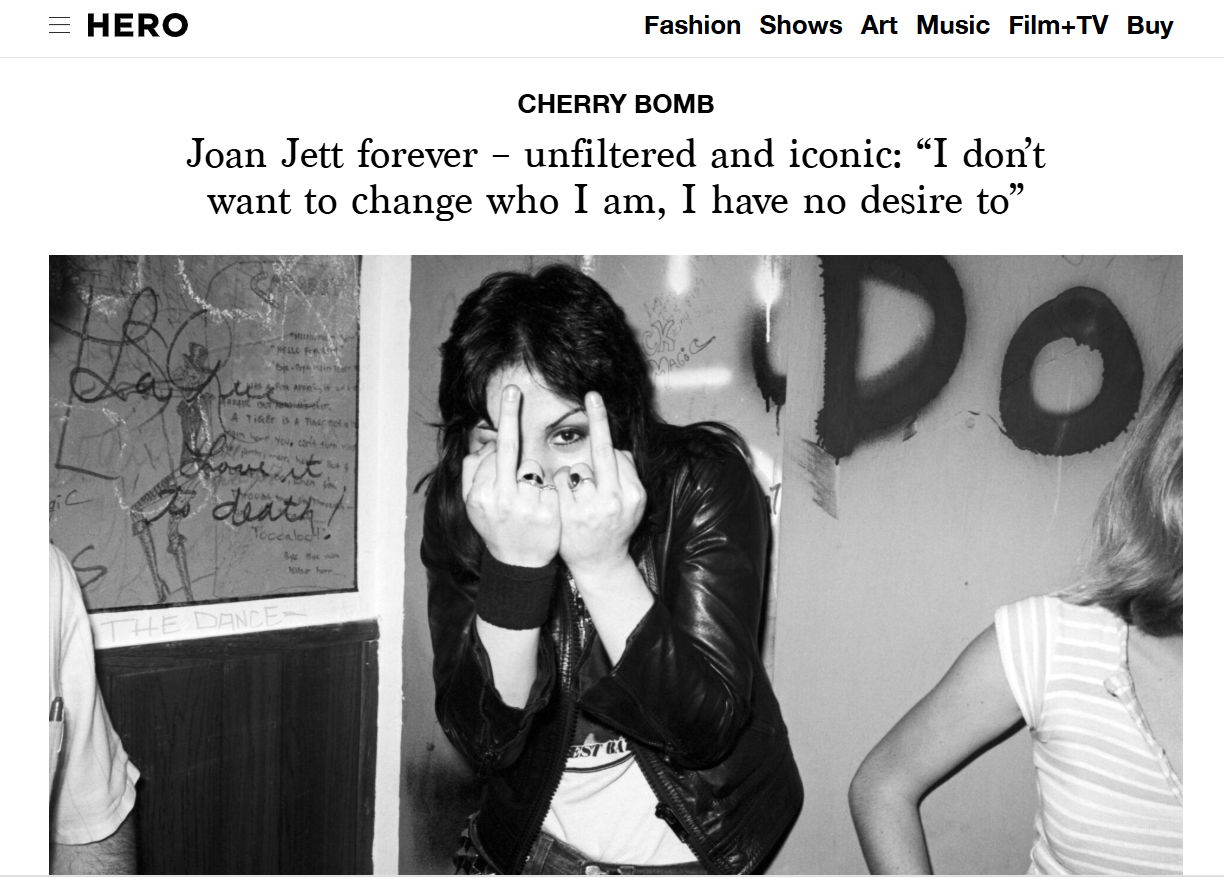 Joan Jett interviews for HERO Magazine 