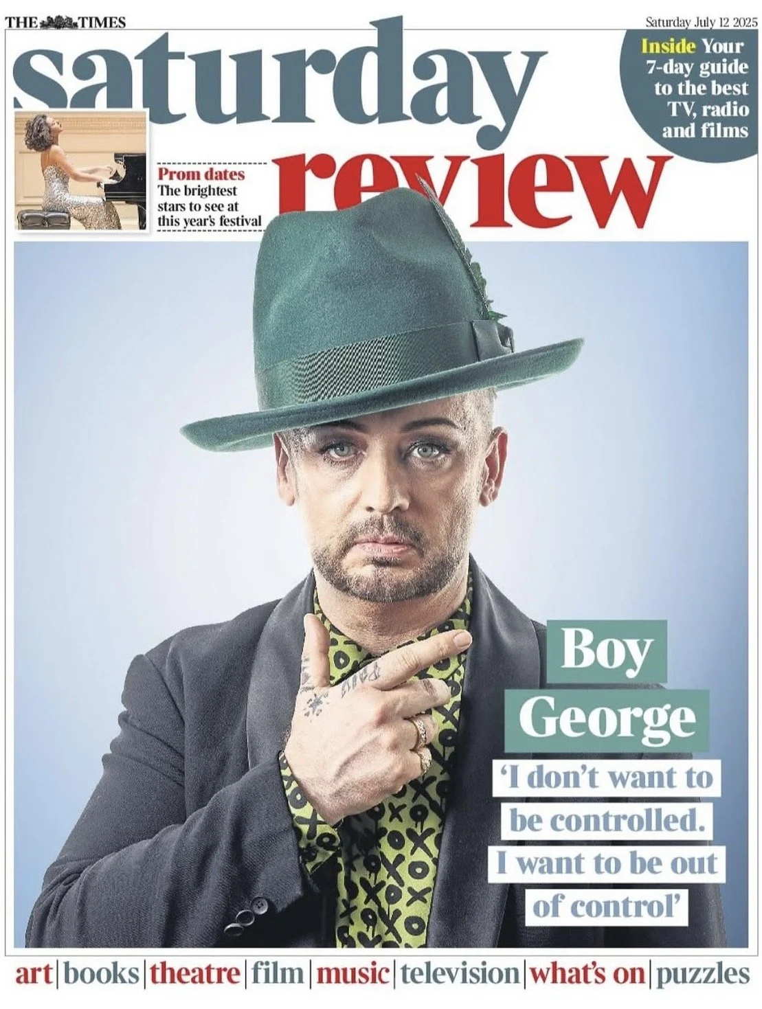 Boy George covers The Times Saturday Review