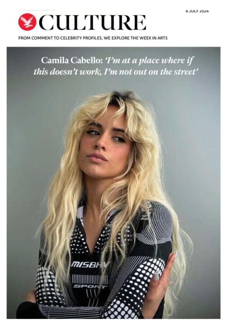 Camila Cabello covers The Independent