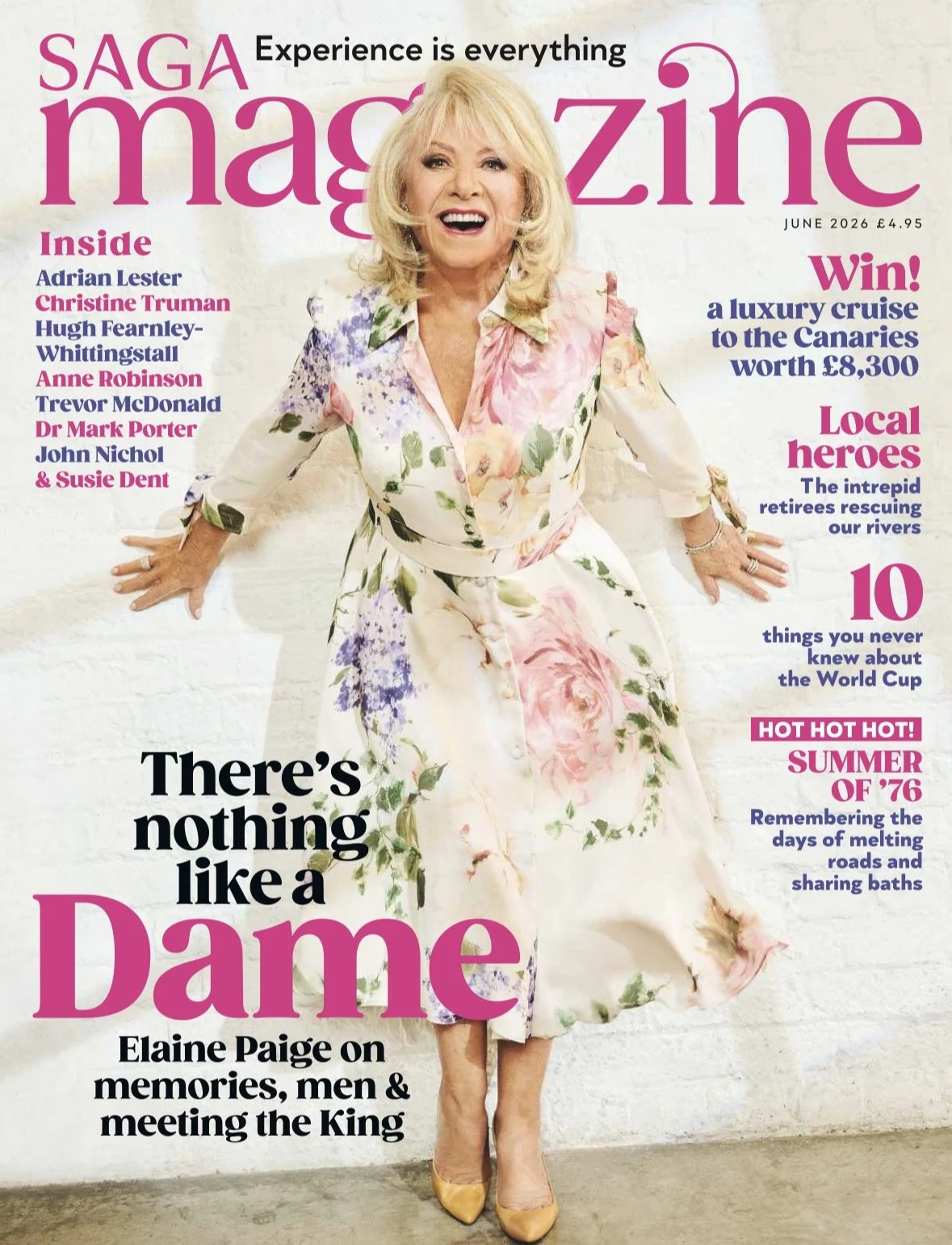 Elaine Paige on the cover of Saga Magazine