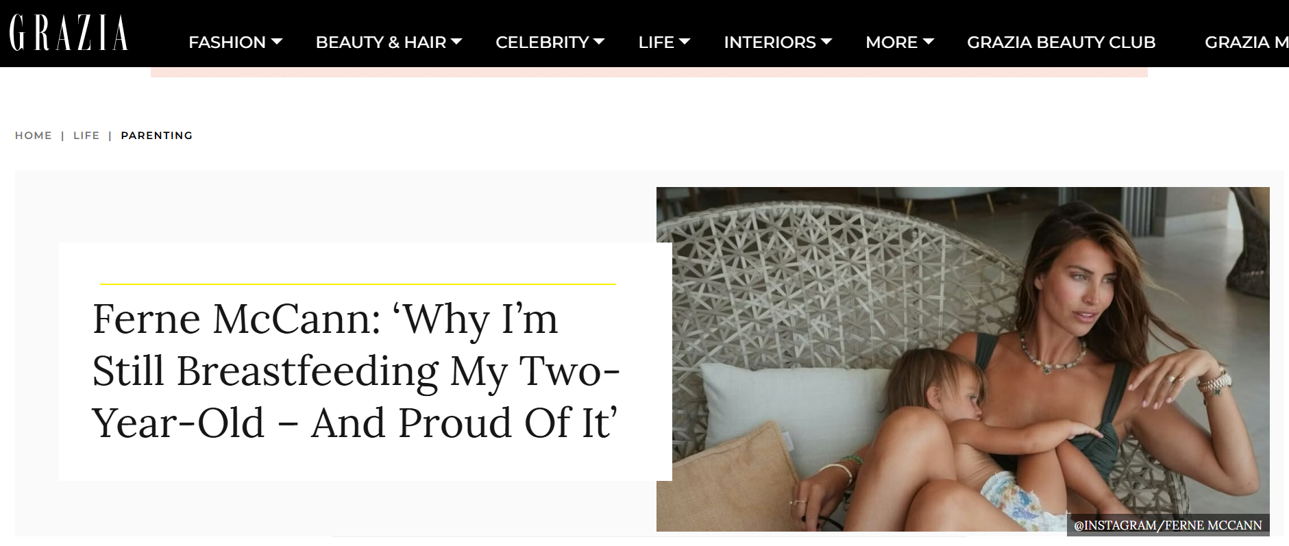 Ferne McCann interviews for Grazia
