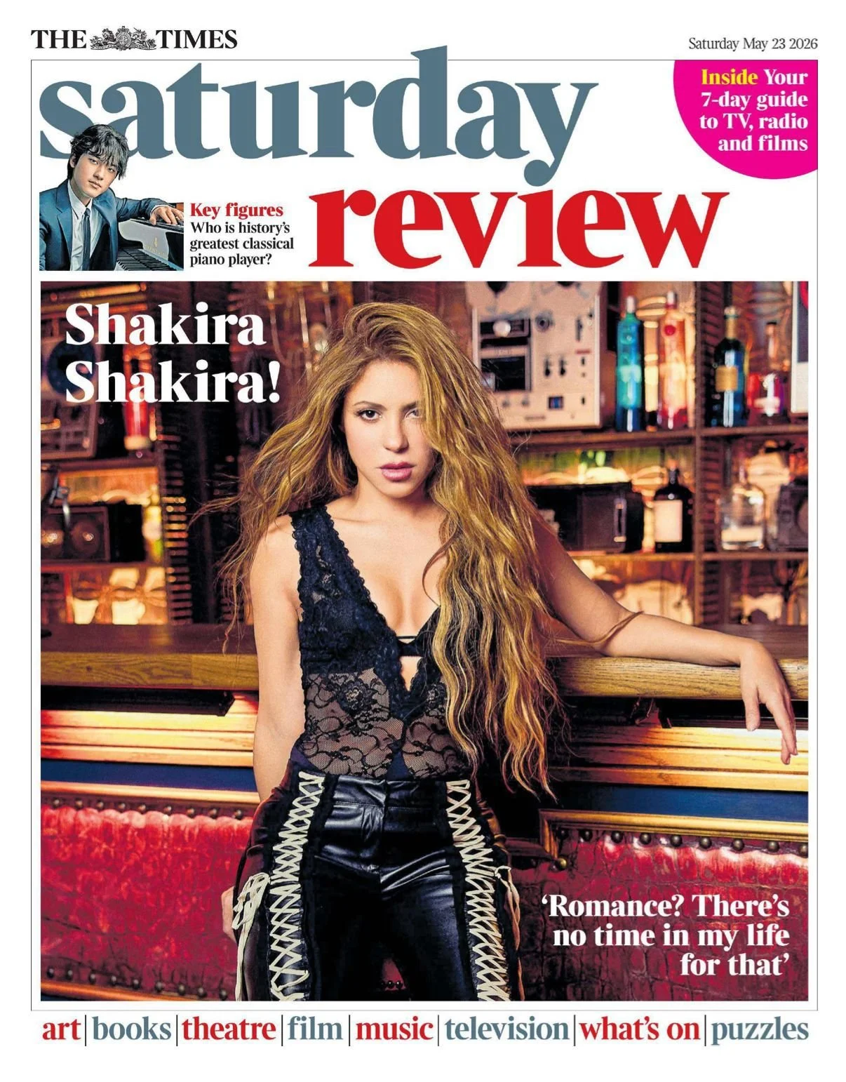 Shakira on the cover of The Times Saturday Review