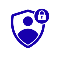 Schild met een silhouet van een persoon en een hangslot, symbool voor beveiliging of privacy.