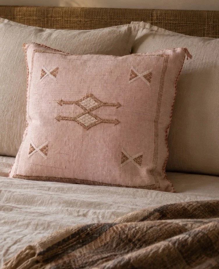 Faded Pink Cactus Silk Cushion