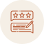 Customer review with a star rating, comments, and a checkmark