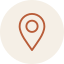 Map pin icon on a white background