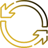 Circular arrow icons indicating a cycle or recycling process.