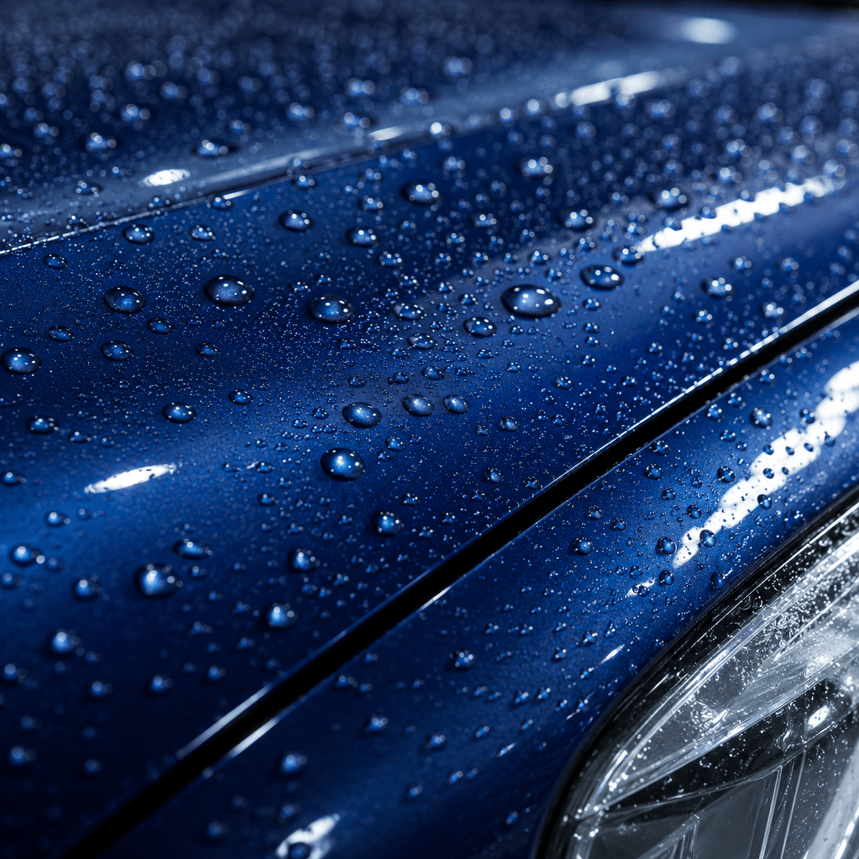 Professional paint protection treatment with enhanced gloss and water beading