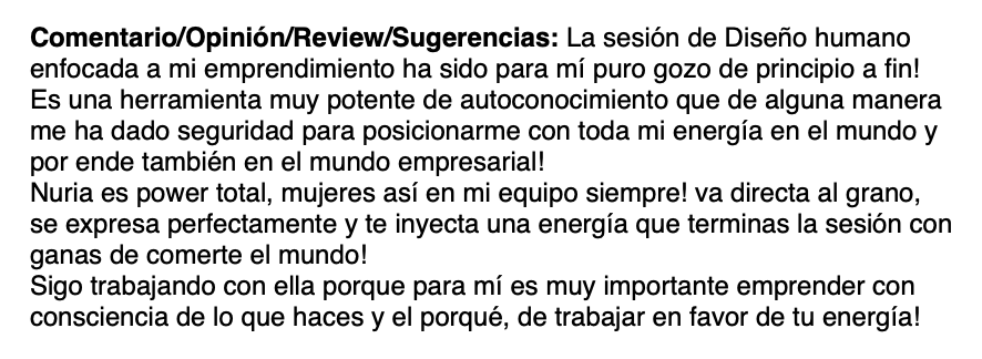 Comentario sobre una sesión de diseño humanista y su impacto en la confianza y energía personal