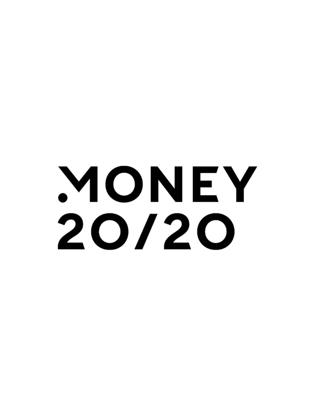 Black and white graphic with the text '.MONEY 20/20' in bold font.