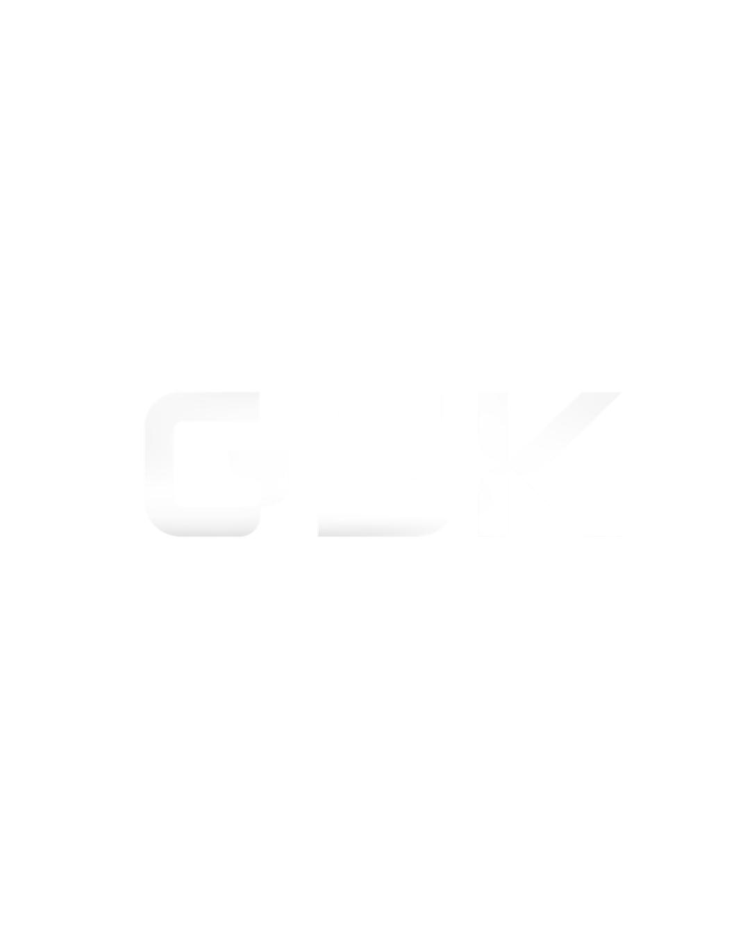 Black background with the white text 'GSK'.