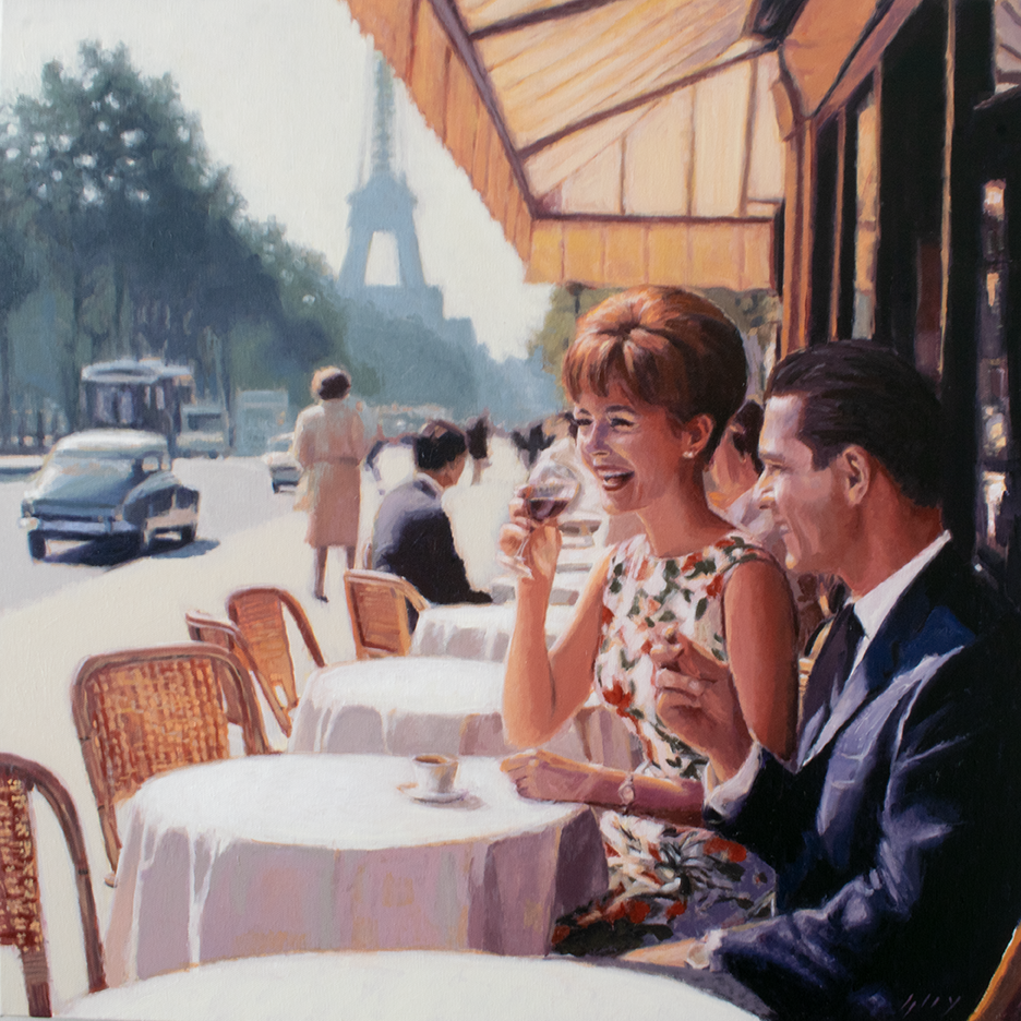 "Table for Two" - 24" x 24" - Oil on Canvas
