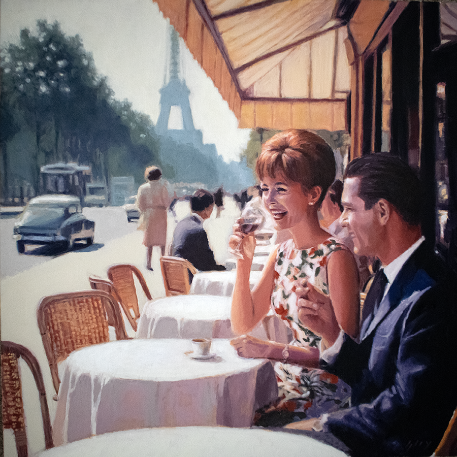 "Table for Two" - 24" x 24" - Oil on Canvas