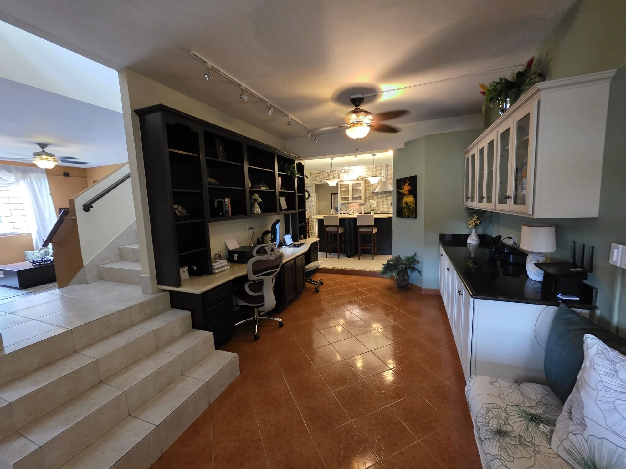 Desk area and cabinetry