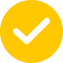 Yellow circle with black checkmark