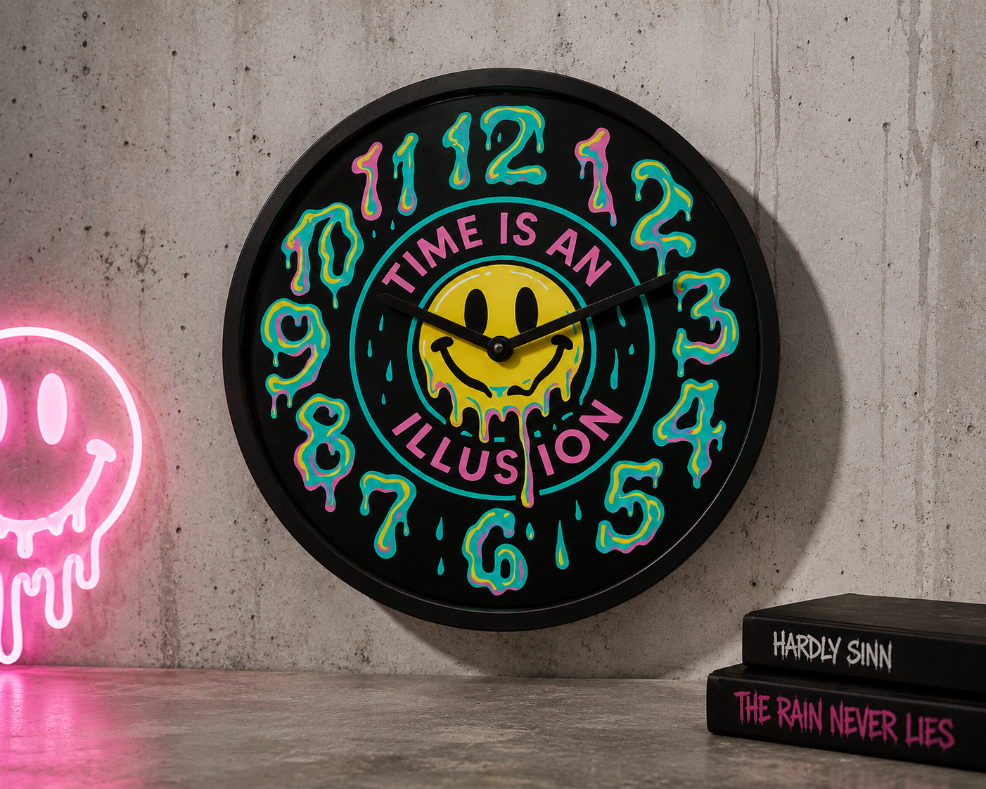 Time is an Illusion Clock (Smile / Slime)