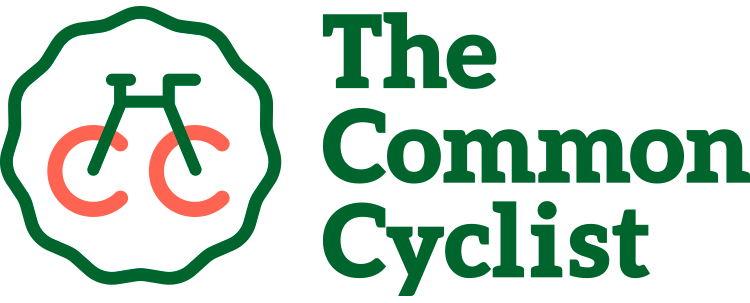 Logo featuring a stylized bicycle inside a green and white badge, with the text 'The Common Cyclist' written next to it.