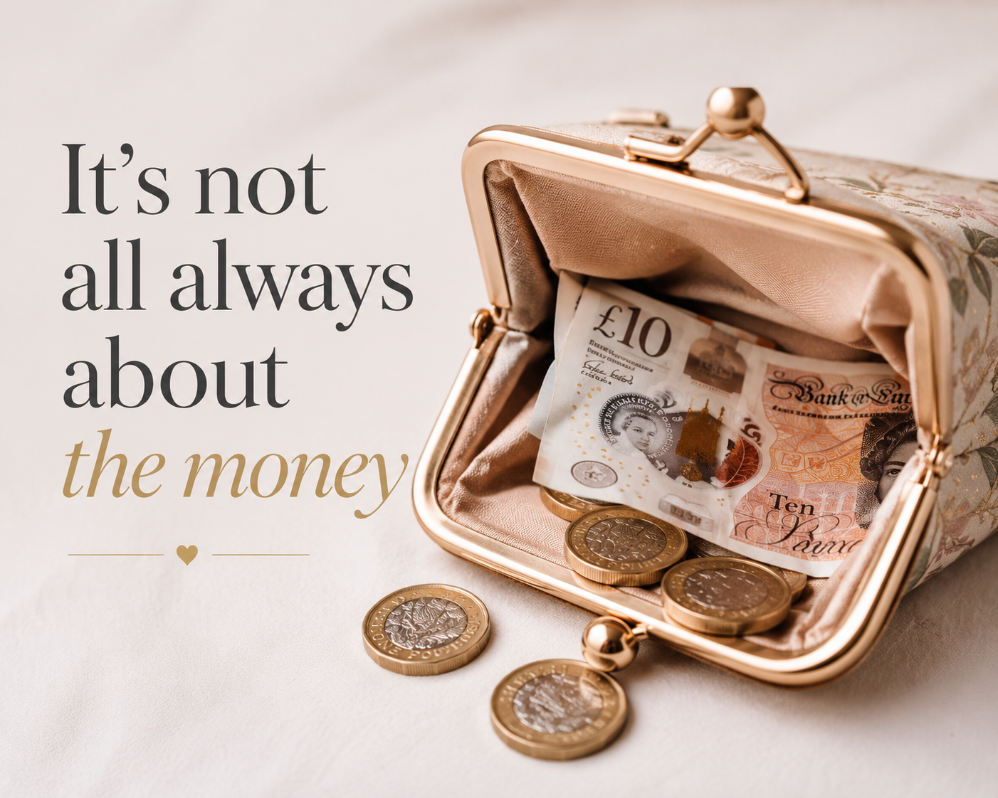 IT'S NOT ALWAYS ABOUT THE MONEY 