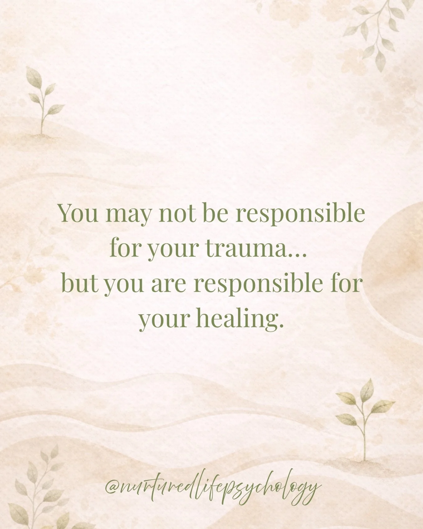 This can be a tough one to sit with.
 
Because it can feel unfair.
You didn&rsquo;t choose what happened to you.

And still&hellip; healing asks something of you.
Healing asks for gentle ownership of how you care for yourself, the support you seek, a
