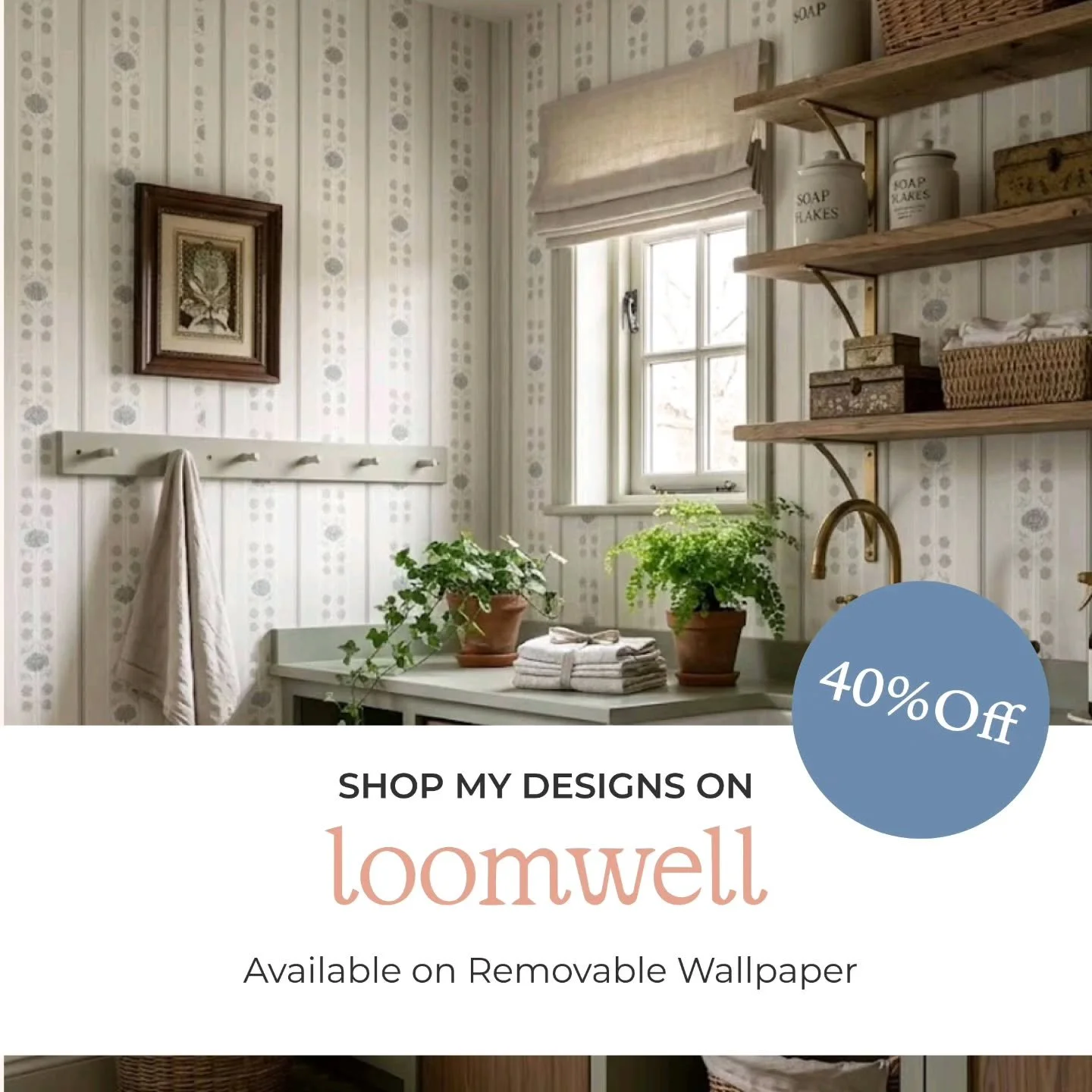 I&rsquo;m so happy to share that I currently have two of my wallpaper designs licensed with Loomwell, created from my hand-painted botanical motifs and inspired by the calm beauty of natural spaces. These designs are meant to bring softness, rhythm, 