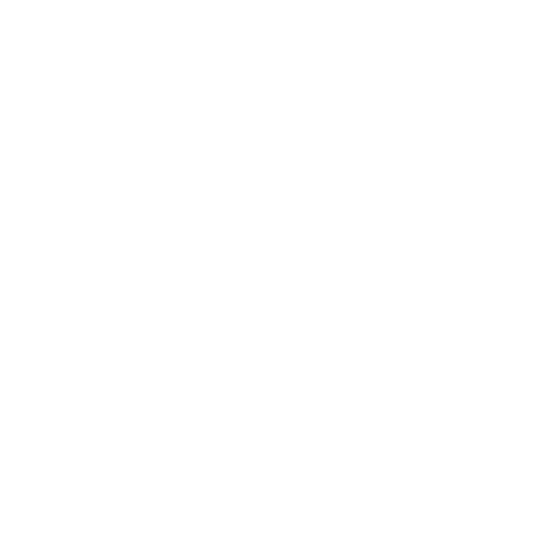 White magnifying glass icon inside a badge or seal with wavy edges on a black background.