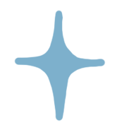 Forme géométrique stylisée en bleu.