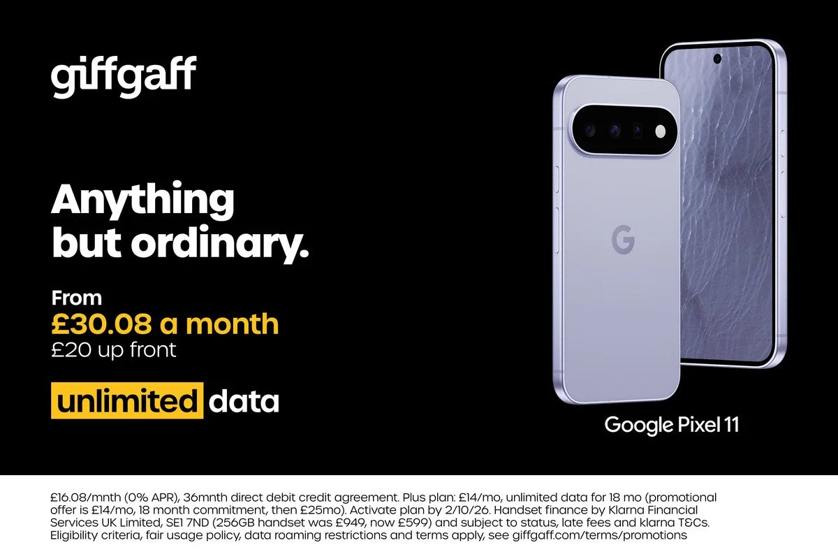 Get the brand new Google Pixel 11 for as little as 54p a day at giffgaff&nbsp;