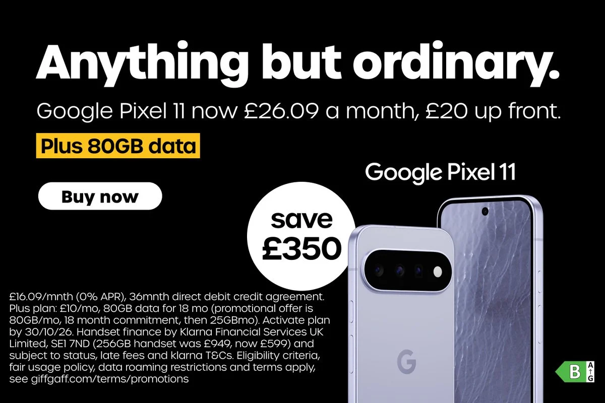Save up to £360 on the Google Pixel 11 and Samsung Galaxy S26 at giffgaff