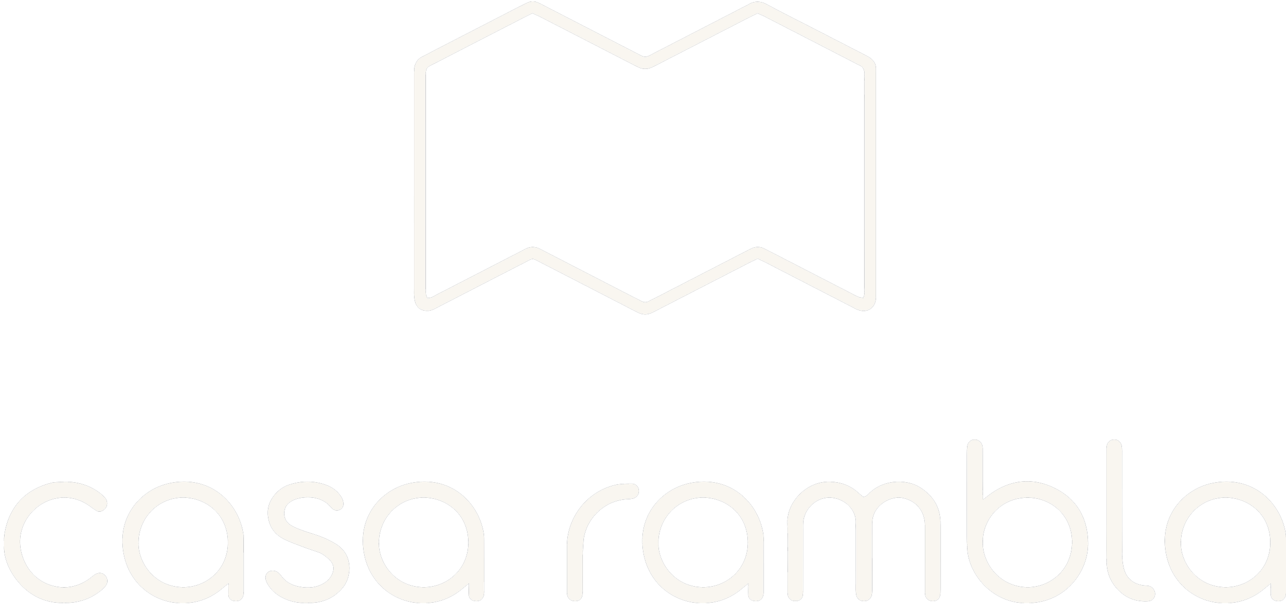Outline of a folded paper book with a small spark at the top, above the text 'casa ramo' on a black background.